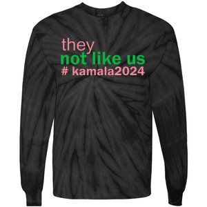 Femininomenon Madam Pres Kamala They Not Like Us Brat Tie-Dye Long Sleeve Shirt