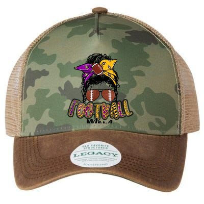 Football Mom Purple And Gold Gift Legacy Tie Dye Trucker Hat