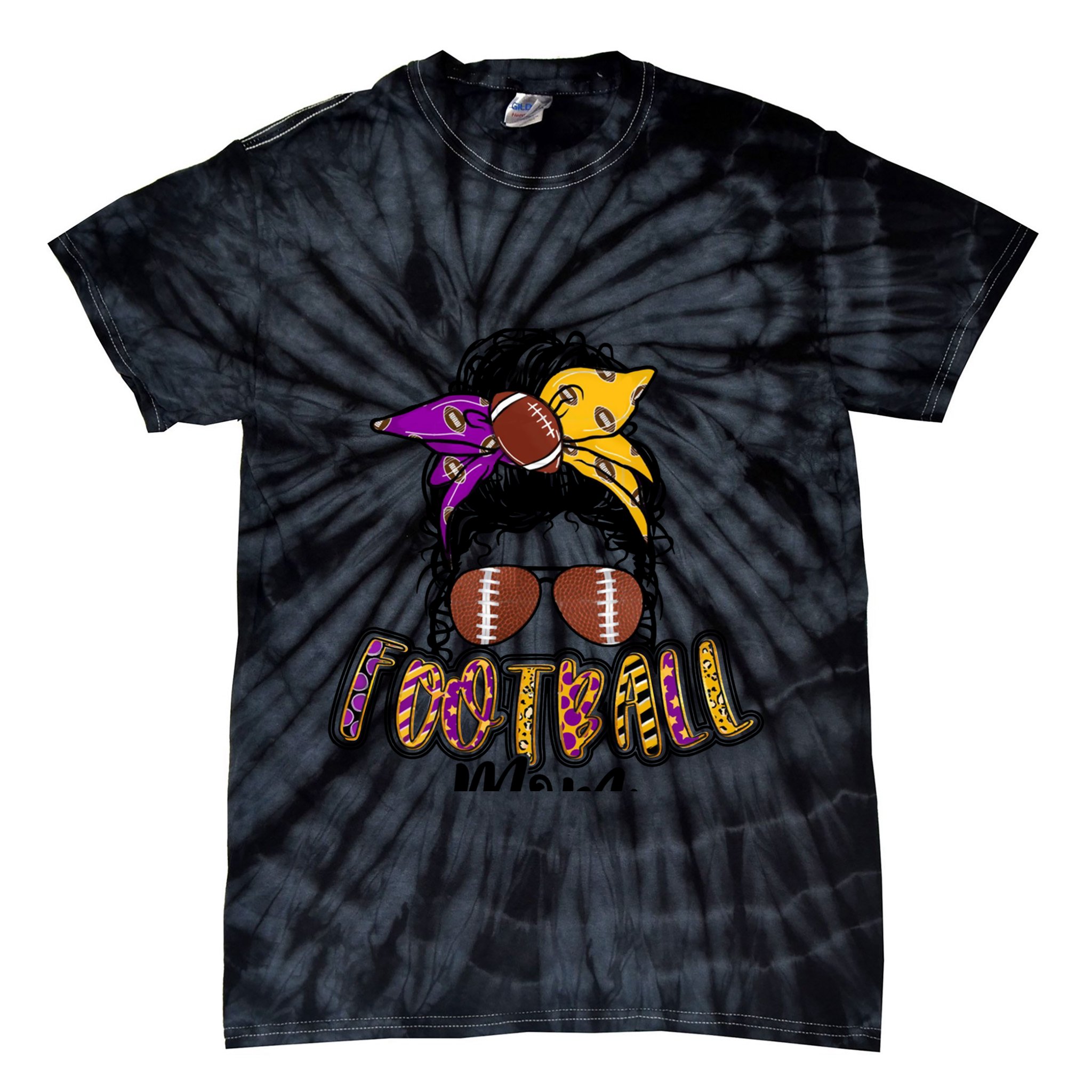 Football Mom Purple And Gold Gift Tie-Dye T-Shirt