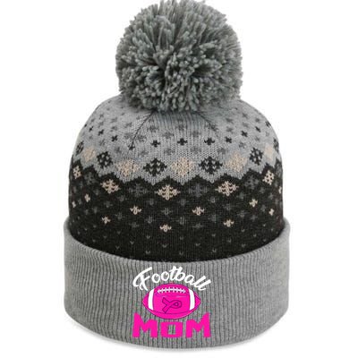 Football Mom Pink Ribbon Leopard Breast Cancer Awareness Gift The Baniff Cuffed Pom Beanie