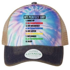 Fun My Perfect Day Do Scrapbooking Who Love Scrapbook Gift Legacy Tie Dye Trucker Hat