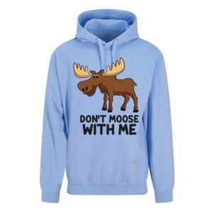 Funny Moose Pun Don't Moose With Me Funny Elk Moose Gift Unisex Surf Hoodie