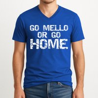 Funny Mellophone Pun Band Quote Go Mello Or Go Home Cool Gift V-Neck T-Shirt