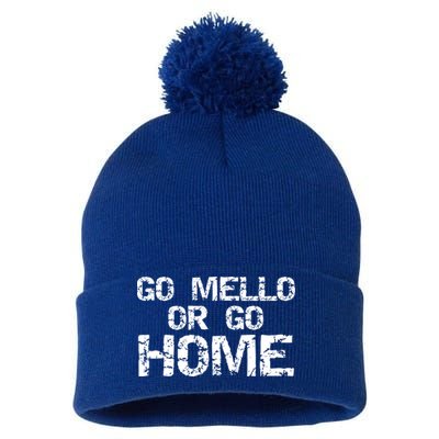 Funny Mellophone Pun Band Quote Go Mello Or Go Home Cool Gift Pom Pom 12in Knit Beanie