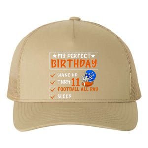 Funny My Perfect Birthday 11 Years Old Football 11th Birthda Yupoong Adult 5-Panel Trucker Hat