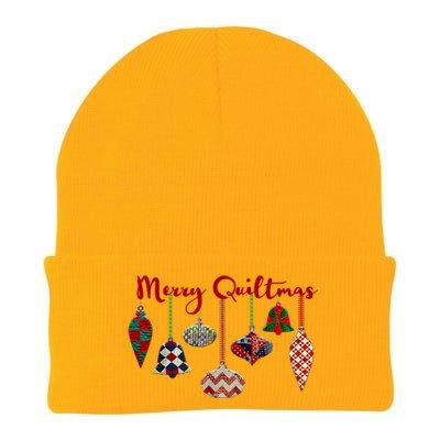 Funny Merry Quiltmas Quilting Christmas Ornament Sewing Knit Cap Winter Beanie