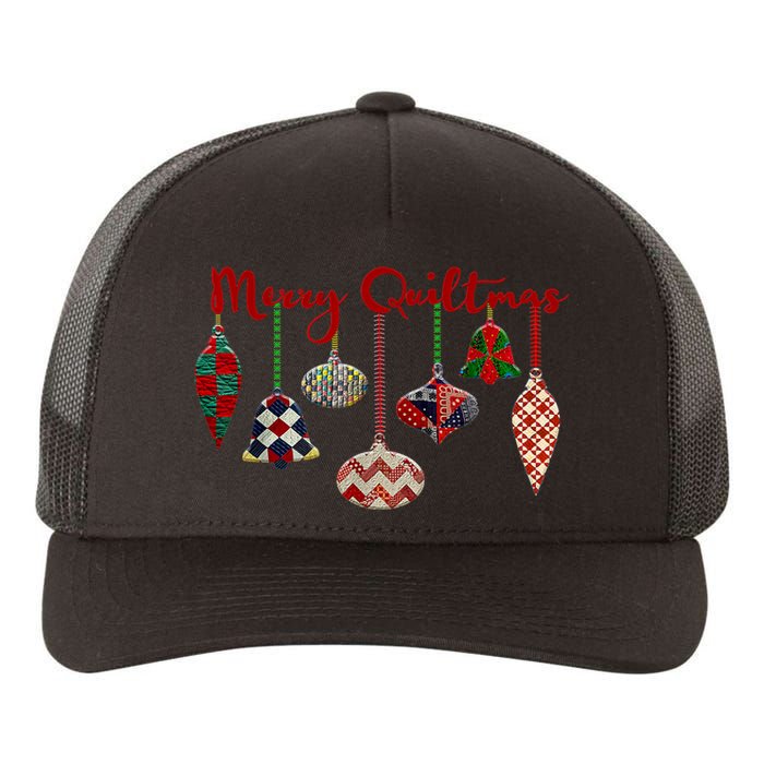 Funny Merry Quiltmas Quilting Christmas Ornament Sewing Yupoong Adult 5-Panel Trucker Hat