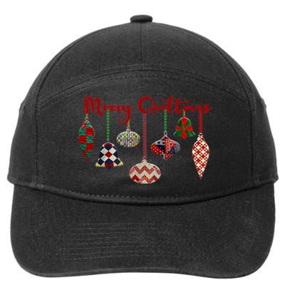 Funny Merry Quiltmas Quilting Christmas Ornament Sewing 7-Panel Snapback Hat