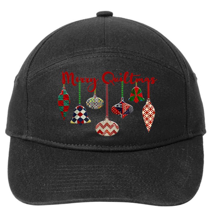 Funny Merry Quiltmas Quilting Christmas Ornament Sewing 7-Panel Snapback Hat