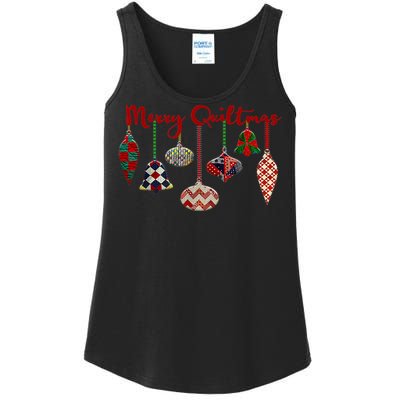 Funny Merry Quiltmas Quilting Christmas Ornament Sewing Ladies Essential Tank