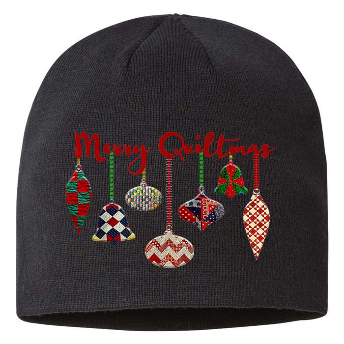 Funny Merry Quiltmas Quilting Christmas Ornament Sewing Sustainable Beanie