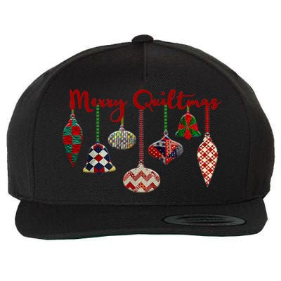 Funny Merry Quiltmas Quilting Christmas Ornament Sewing Wool Snapback Cap