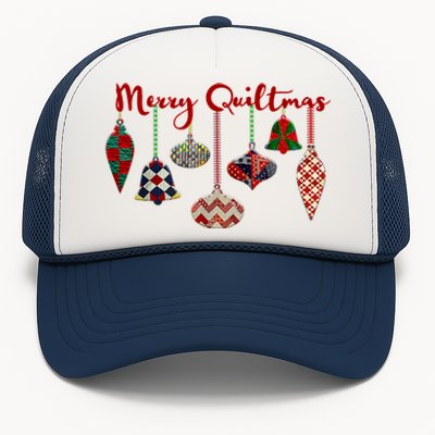 Funny Merry Quiltmas Quilting Christmas Ornament Sewing Trucker Hat