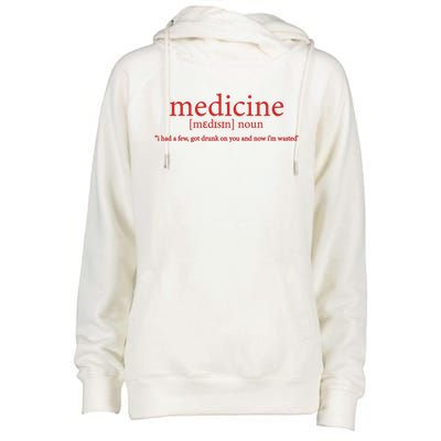 Funny Medicine Quote Medicine Noun Definition Cool Medicine Gift Womens Funnel Neck Pullover Hood