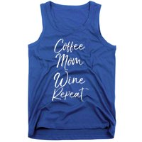 Funny Mother Quote Coffee Mom Wine Repeat Funny Gift Tank Top