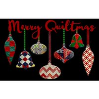 Funny Merry Quiltmas Quilting Christmas Ornament Sewing Bumper Sticker