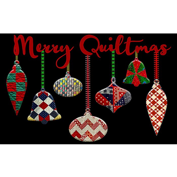 Funny Merry Quiltmas Quilting Christmas Ornament Sewing Bumper Sticker