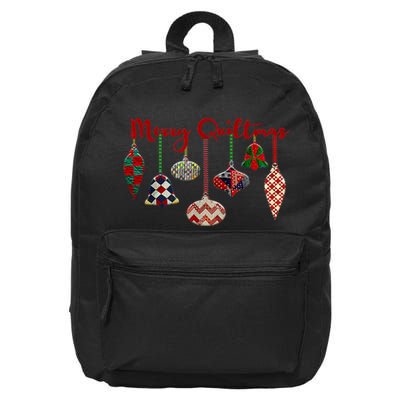 Funny Merry Quiltmas Quilting Christmas Ornament Sewing 16 in Basic Backpack