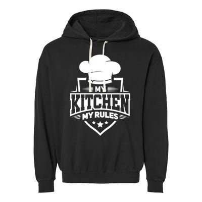 Funny My Rules Culinary Cook Gift Fine Dining Funny Chef Meaningful Gift Garment-Dyed Fleece Hoodie