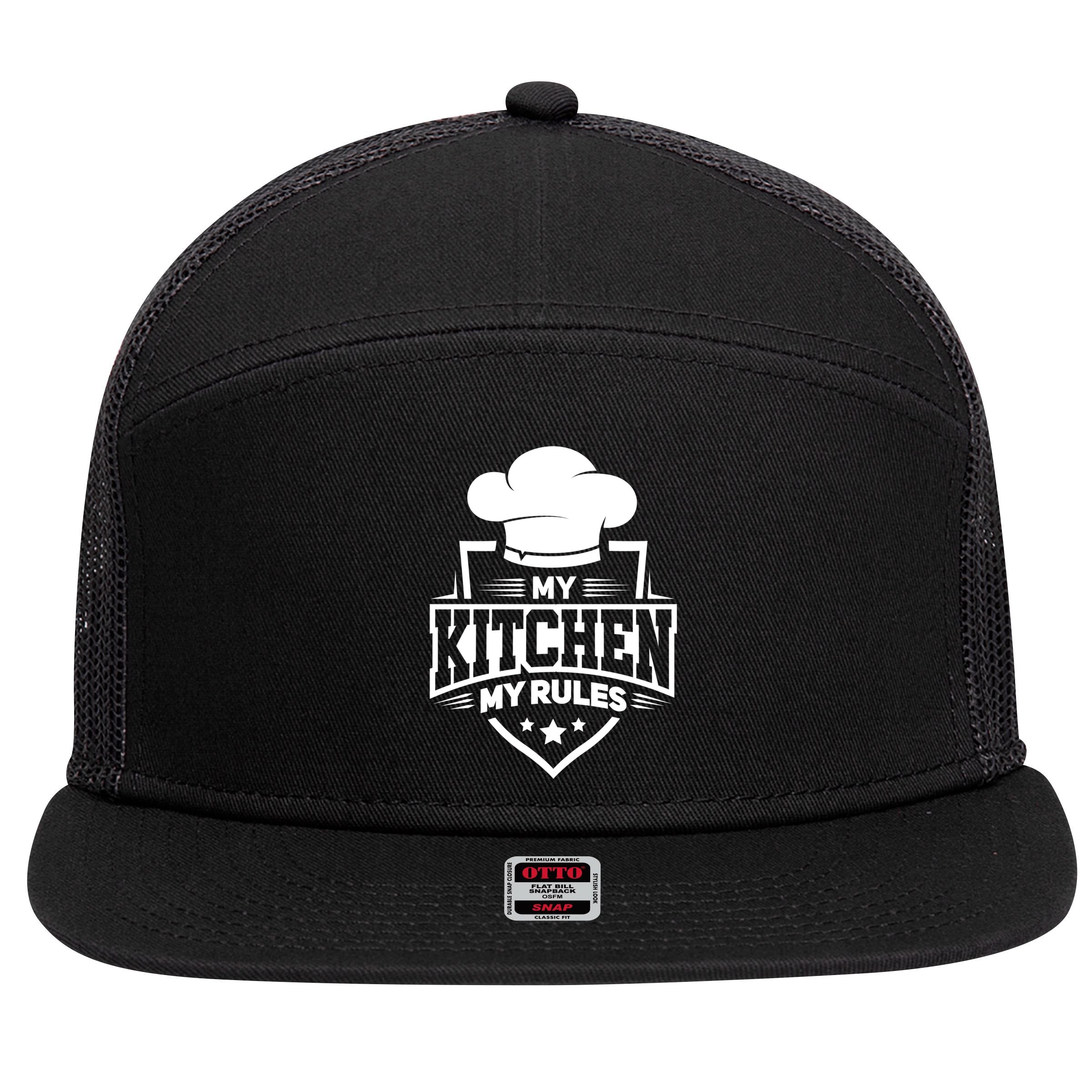 Funny My Rules Culinary Cook Gift Fine Dining Funny Chef Meaningful Gift 7 Panel Mesh Trucker Snapback Hat