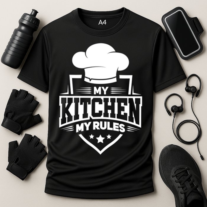 Funny My Rules Culinary Cook Gift Fine Dining Funny Chef Meaningful Gift Cooling Performance Crew T-Shirt