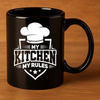 Funny My Rules Culinary Cook Gift Fine Dining Funny Chef Meaningful Gift 11oz C Handle Ceramic Mug