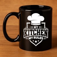 Funny My Rules Culinary Cook Gift Fine Dining Funny Chef Meaningful Gift 11oz C Handle Ceramic Mug