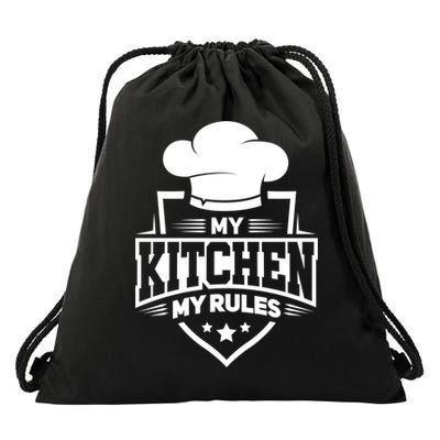 Funny My Rules Culinary Cook Gift Fine Dining Funny Chef Meaningful Gift Drawstring Bag