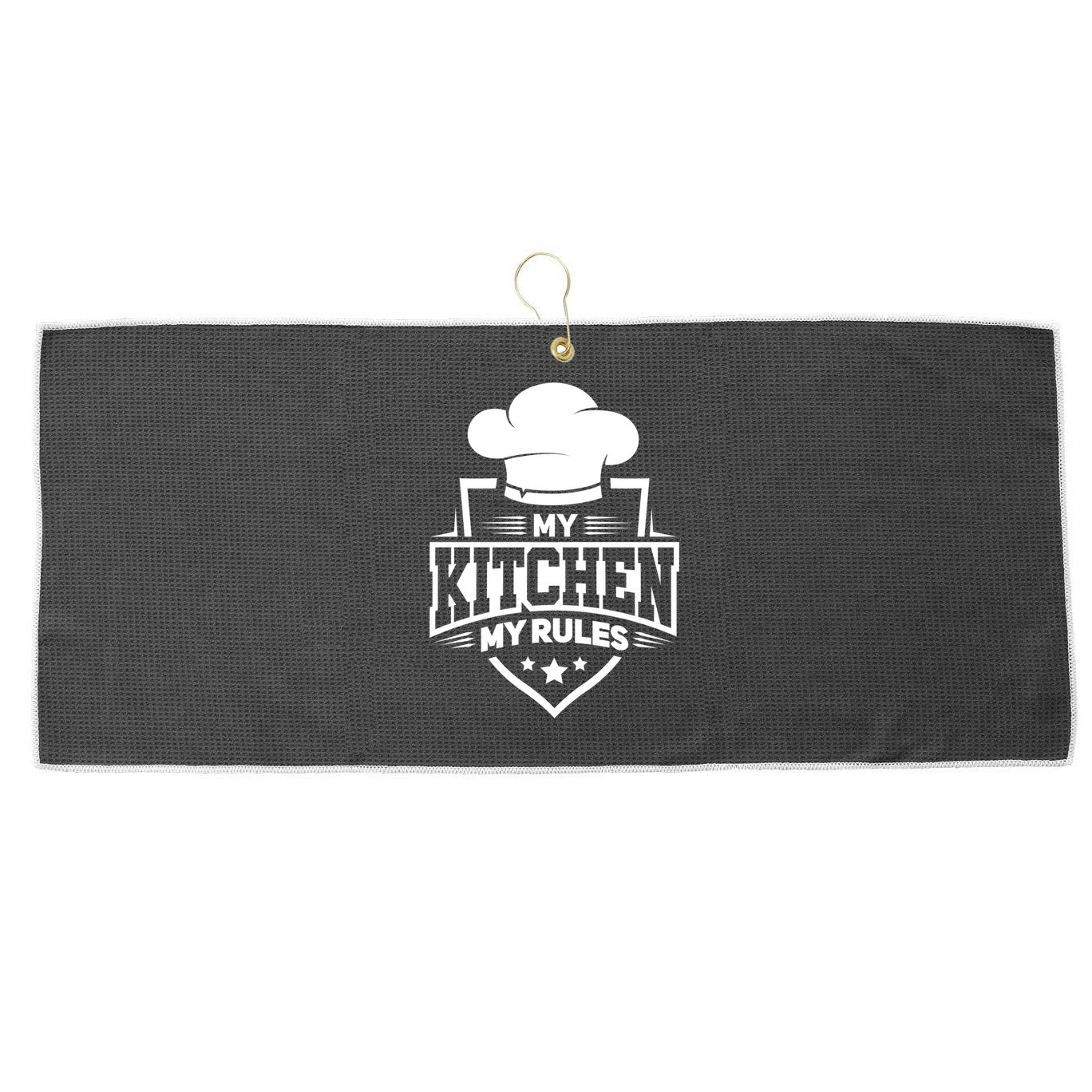 Funny My Rules Culinary Cook Gift Fine Dining Funny Chef Meaningful Gift Large Microfiber Waffle Golf Towel