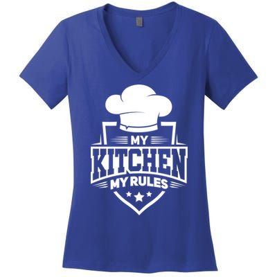 Funny My Rules Culinary Cook Gift Fine Dining Funny Chef Meaningful Gift Women's V-Neck T-Shirt