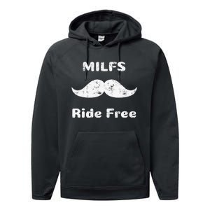 Free Mustache Rides Milfs Ride Free Performance Fleece Hoodie