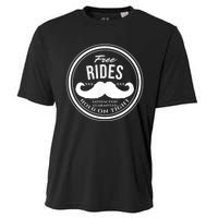 Free Mustache Rides (Hold On Tight) Crude Funny Cooling Performance Crew T-Shirt