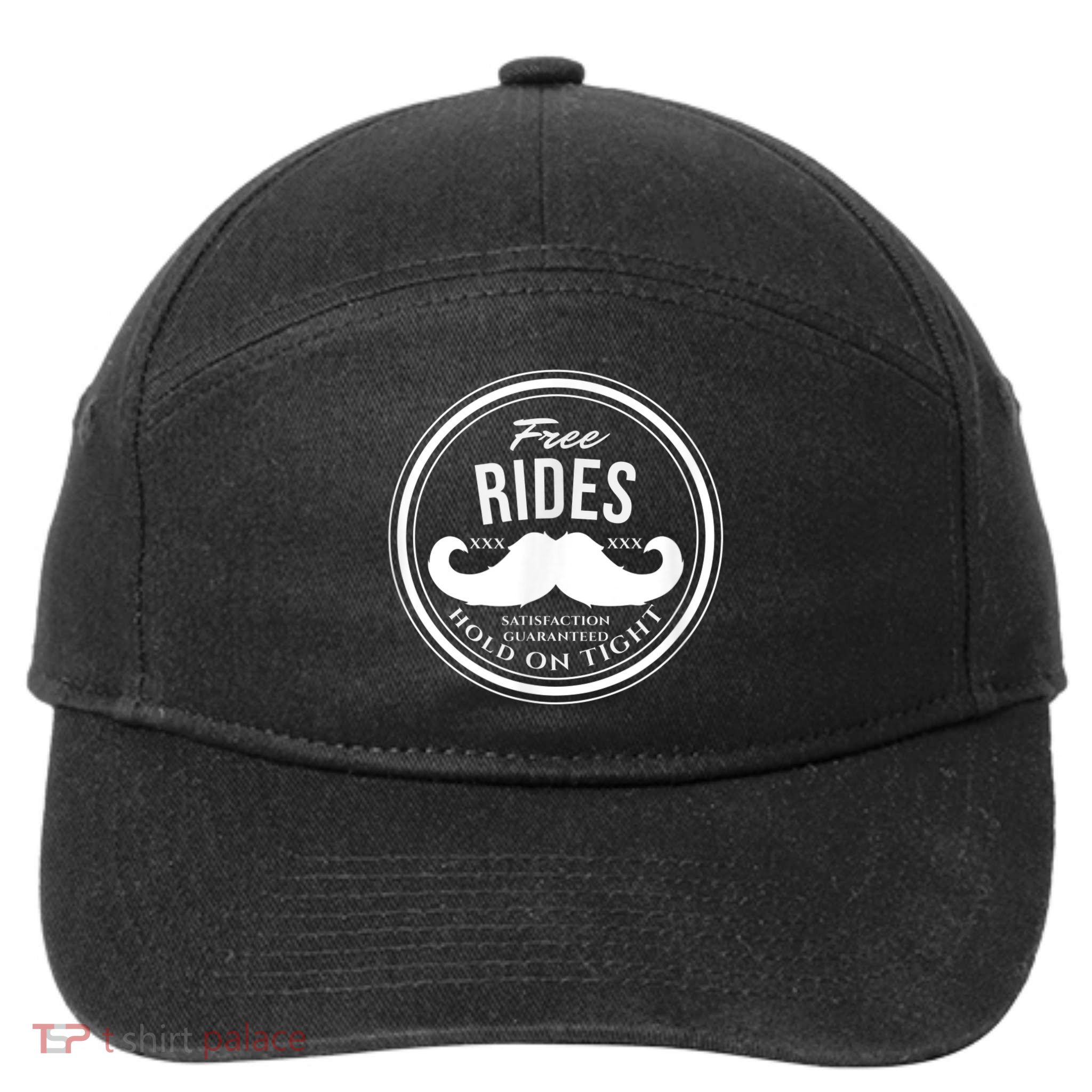 Free Mustache Rides (Hold On Tight) Crude Funny 7-Panel Snapback Hat