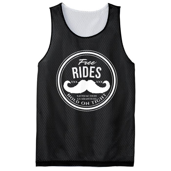 Free Mustache Rides (Hold On Tight) Crude Funny Mesh Reversible Basketball Jersey Tank