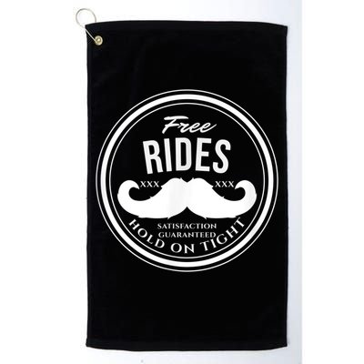 Free Mustache Rides (Hold On Tight) Crude Funny Golf Towel