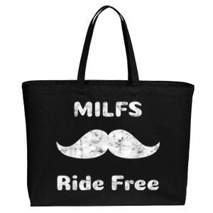 Free Mustache Rides MILFS Ride Free Cotton Canvas Jumbo Tote