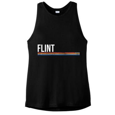 Flint Michigan Retro Ladies PosiCharge Tri-Blend Wicking Tank