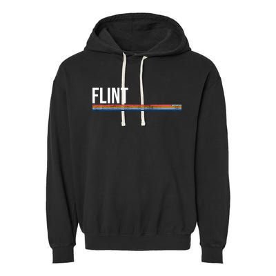 Flint Michigan Retro Garment-Dyed Fleece Hoodie