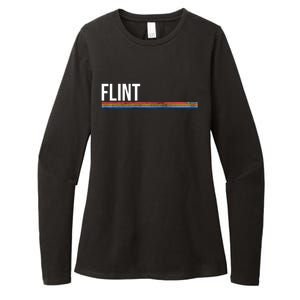 Flint Michigan Retro Womens CVC Long Sleeve Shirt