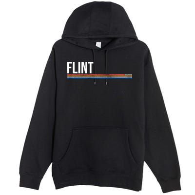 Flint Michigan Retro Premium Pullover Hoodie