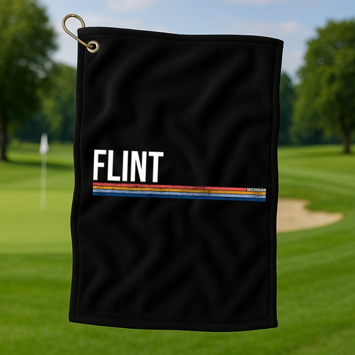Flint Michigan Retro Golf Towel
