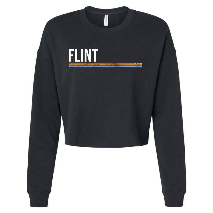 Flint Michigan Retro Cropped Pullover Crew