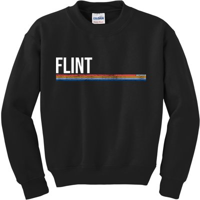 Flint Michigan Retro Kids Sweatshirt