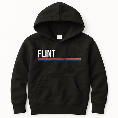Flint Michigan Retro Kids Hoodie