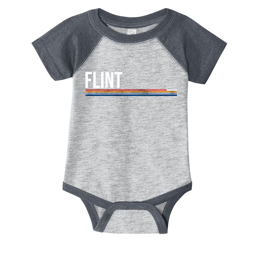 Flint Michigan Retro Infant Baby Jersey Bodysuit