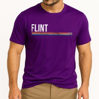 Flint Michigan Retro Cooling Performance Crew T-Shirt