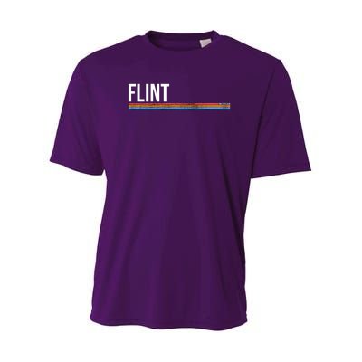 Flint Michigan Retro Youth Performance Sprint T-Shirt