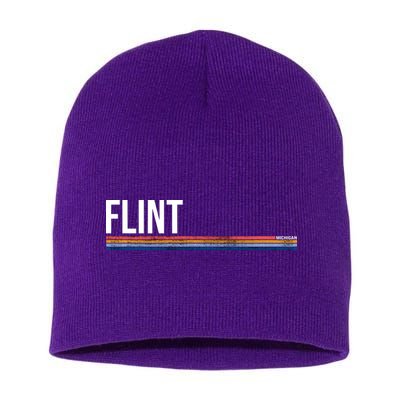 Flint Michigan Retro Short Acrylic Beanie