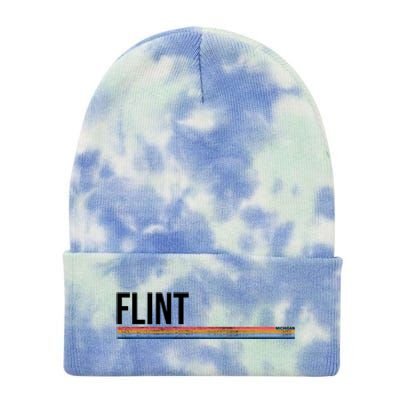 Flint Michigan Retro Tie Dye 12in Knit Beanie