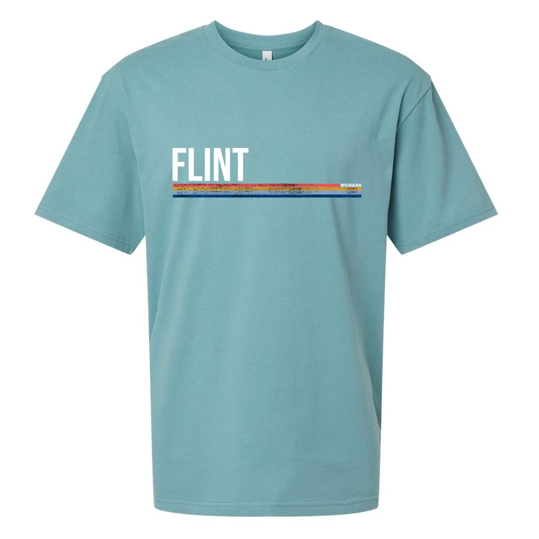 Flint Michigan Retro Sueded Cloud Jersey T-Shirt